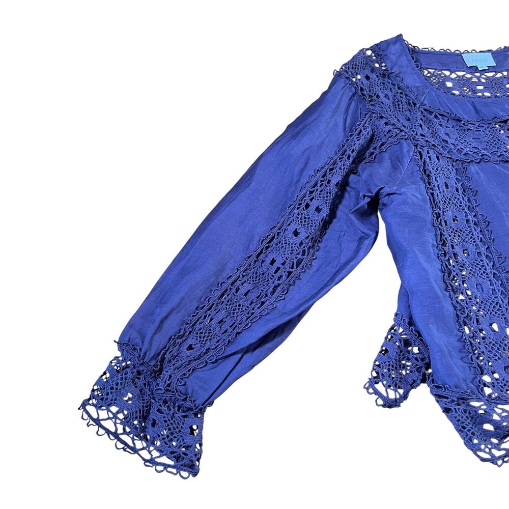Jade Womens Boho Sheer Crochet Top Purple Size Extra Large Festival Fairy Dainty - Picture 3 of 4
